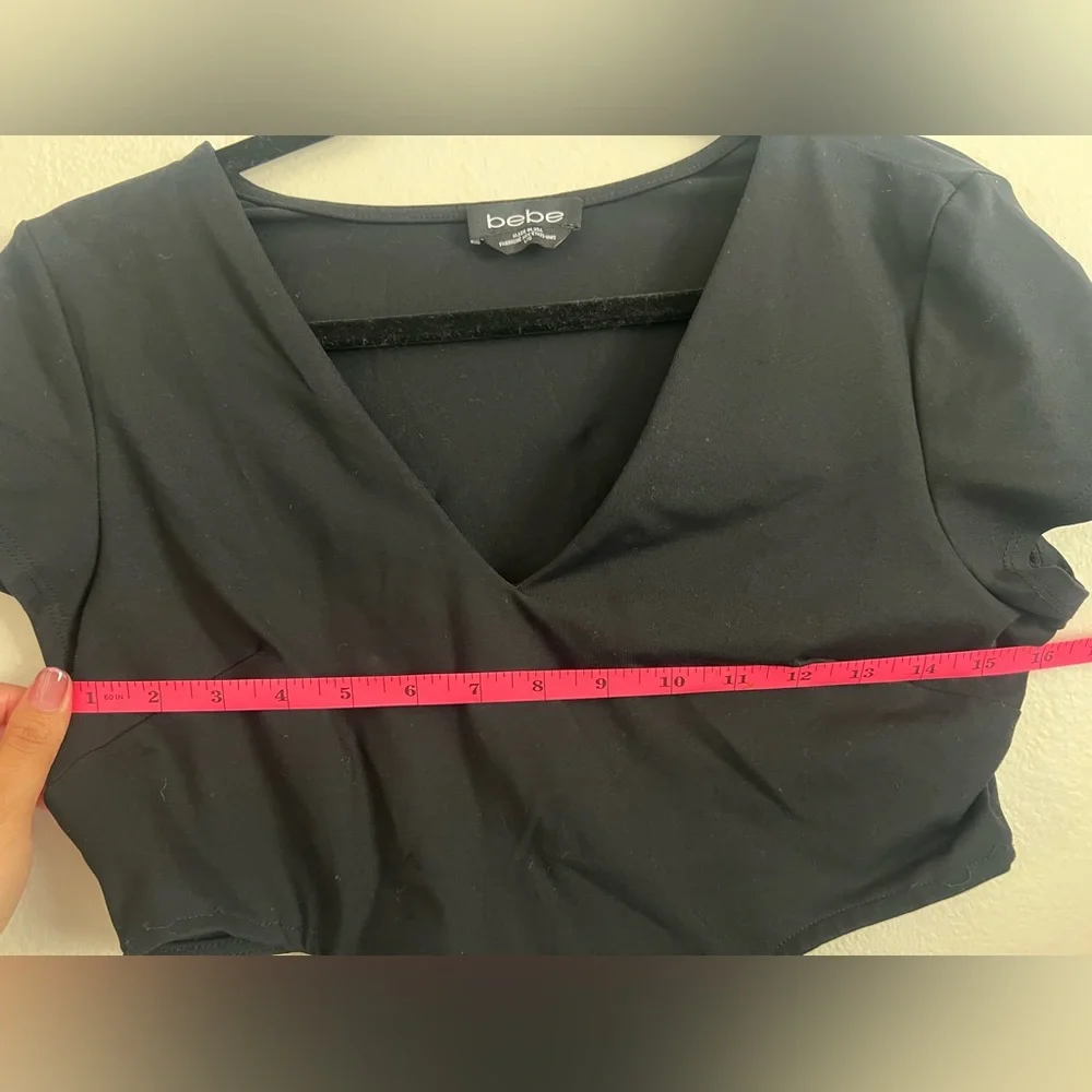 Bebe Black Cut-Out Crop Top - Picture 4 of 5